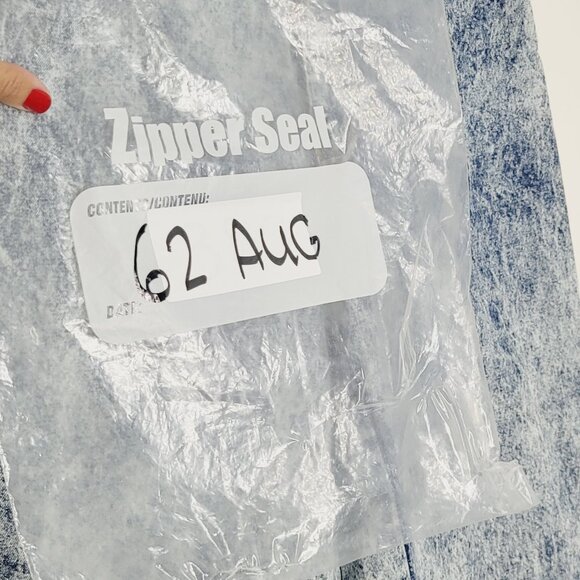 FIORI Blu Vintage Blue Cotton Acid Wash Pockets High Rise Jean Retro Size 34 - Picture 16 of 16